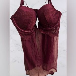 NWOT La Senza Pushup Lace Balconette Babydoll